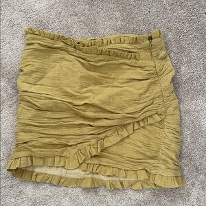 Lush Textured Mini Skirt in Olive